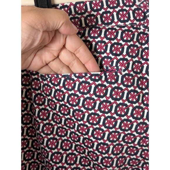Cynthia Rowley Women's Size 6 Blue & Pink Geometric Print Ankle Chino Pants - Picture 6 of 9